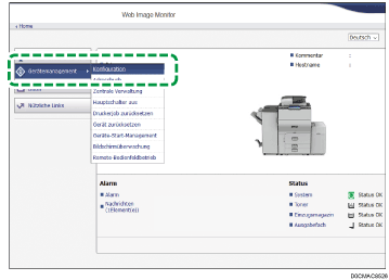Webbrowser-Bildschirmdarstellung