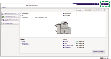 Webbrowser-Bildschirmdarstellung