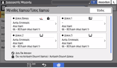 Εικόνα οθόνης πίνακα χειρισμού
