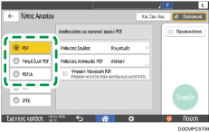 Εικόνα οθόνης πίνακα χειρισμού