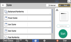 Operation panel screen illustration