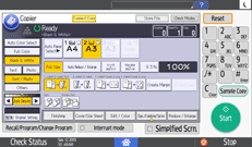 Operation panel screen illustration