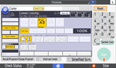 Operation panel screen illustration