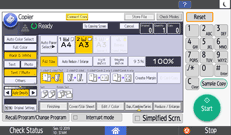 Operation panel screen illustration