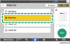 Operation panel screen illustration