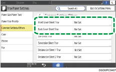 Operation panel screen illustration
