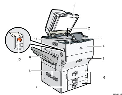 Main unit illustration numbered callout illustration