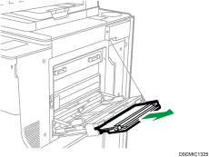 Banner paper guide tray illustration