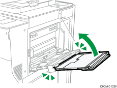 Banner paper guide tray illustration