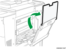Banner paper guide tray illustration