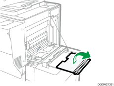 Banner paper guide tray illustration