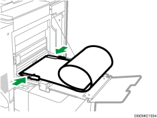 Banner paper guide tray illustration