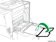 Banner paper guide tray illustration