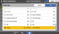 Operation panel screen illustration