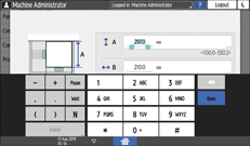 Operation panel screen illustration
