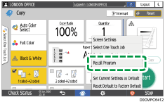 Operation panel screen illustration