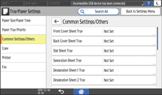 Operation panel screen illustration
