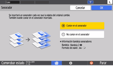 Ilustración de la pantalla del panel de mandos
