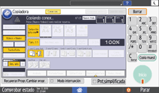 Ilustración de la pantalla del panel de mandos