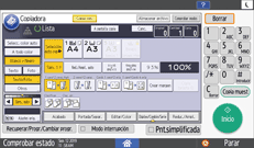 Ilustración de la pantalla del panel de mandos