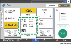 Ilustración de la pantalla del panel de mandos