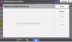 Ilustración de la pantalla del panel de mandos