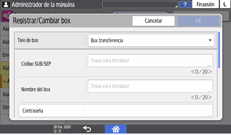 Ilustración de la pantalla del panel de mandos