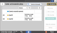 Ilustración de la pantalla del panel de mandos