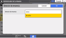 Ilustración de la pantalla del panel de mandos