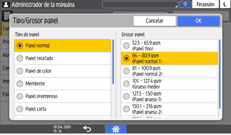 Ilustración de la pantalla del panel de mandos
