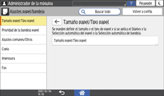 Ilustración de la pantalla del panel de mandos