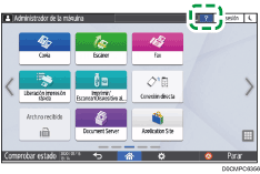 Ilustración de la pantalla del panel de mandos