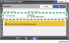 Ilustración de la pantalla del panel de mandos