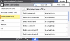 Ilustración de la pantalla del panel de mandos