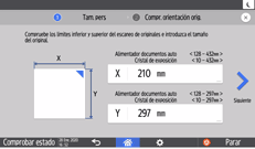 Ilustración de la pantalla del panel de mandos