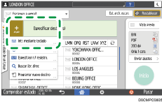Ilustración de la pantalla del panel de mandos
