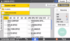 Ilustración de la pantalla del panel de mandos