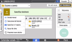 Ilustración de la pantalla del panel de mandos