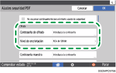 Ilustración de la pantalla del panel de mandos
