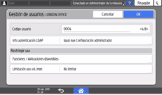 Ilustración de la pantalla del panel de mandos