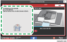 Ilustración de la pantalla del panel de mandos