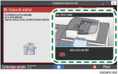 Ilustración de la pantalla del panel de mandos