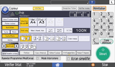 Illustration de l'écran du panneau de commande