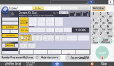 Illustration de l'écran du panneau de commande