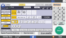 Illustration de l'écran du panneau de commande