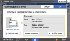 Illustration de l'écran du panneau de commande