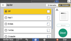 Illustration de l'écran du panneau de commande