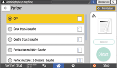Illustration de l'écran du panneau de commande