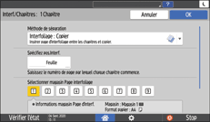 Illustration de l'écran du panneau de commande