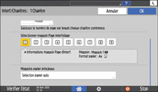 Illustration de l'écran du panneau de commande